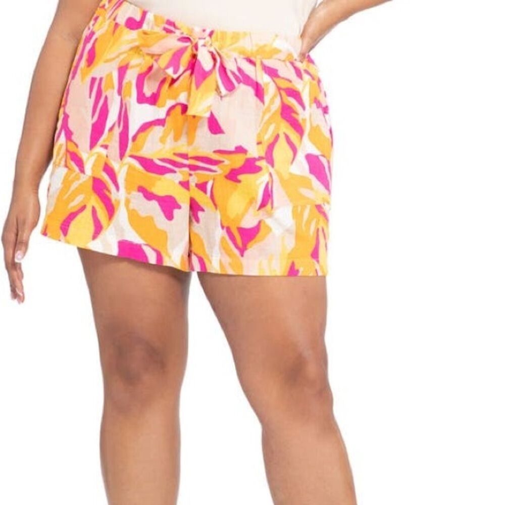 Sanctuary Nordstrom Floral Drawstring Cotton Shorts Women Size 3X Tropical NWT